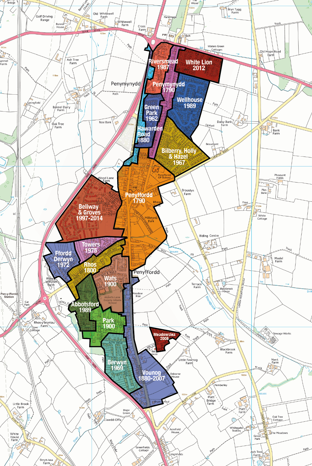 Illustration of how the village has grown in past developments - we all live in somewhere new at sometime!
