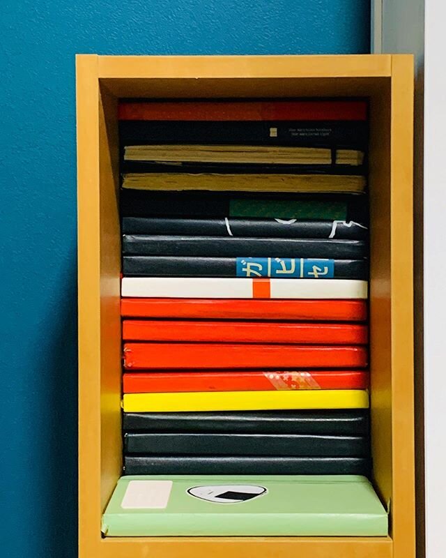 A Perfect Fit. Scenes from the great indoors 02. My well worn Moleskine sketchbooks fit perfectly in this MUJI book shelf. Two of my favourite brands coming together for a moment of apartment therapy joy. #moleskine #moleskinesketchbook #muji #mujis