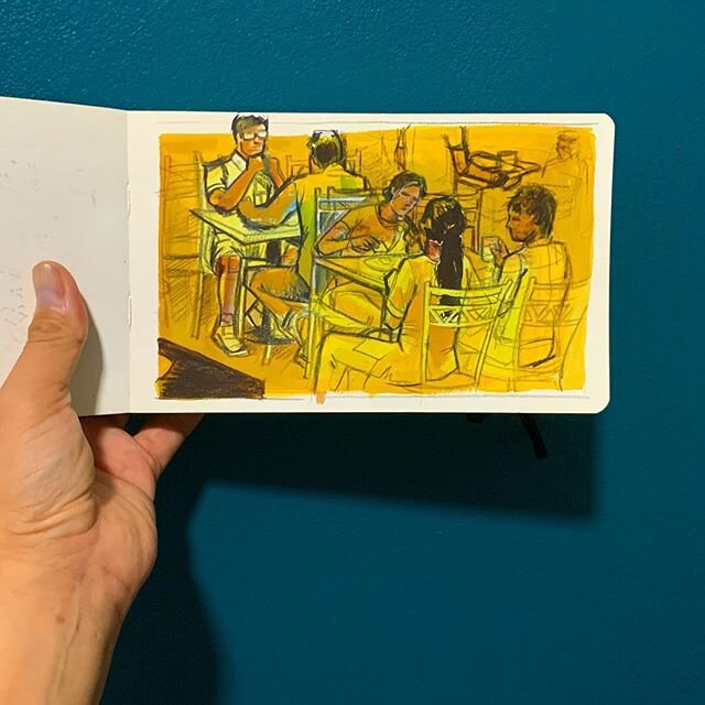 Conversations over lunch. #sketchbooks #moleskine #moleskinesketchbook #andrewlohdesigns #urbansketching #singapore #lunch