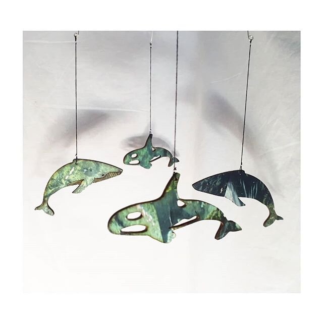 5 new mobiles going live tomorrow //
Really excited to get these online tomorrow ! 5 different mobiles with various sea creatures. Each wooden whale has ocean photos transferred on the surface, is laser cut, light and unique. See my story for more pr