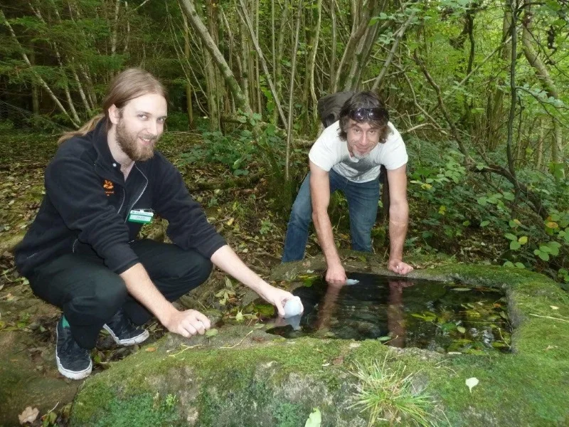 Seb & Col drinking from the fountain of youth