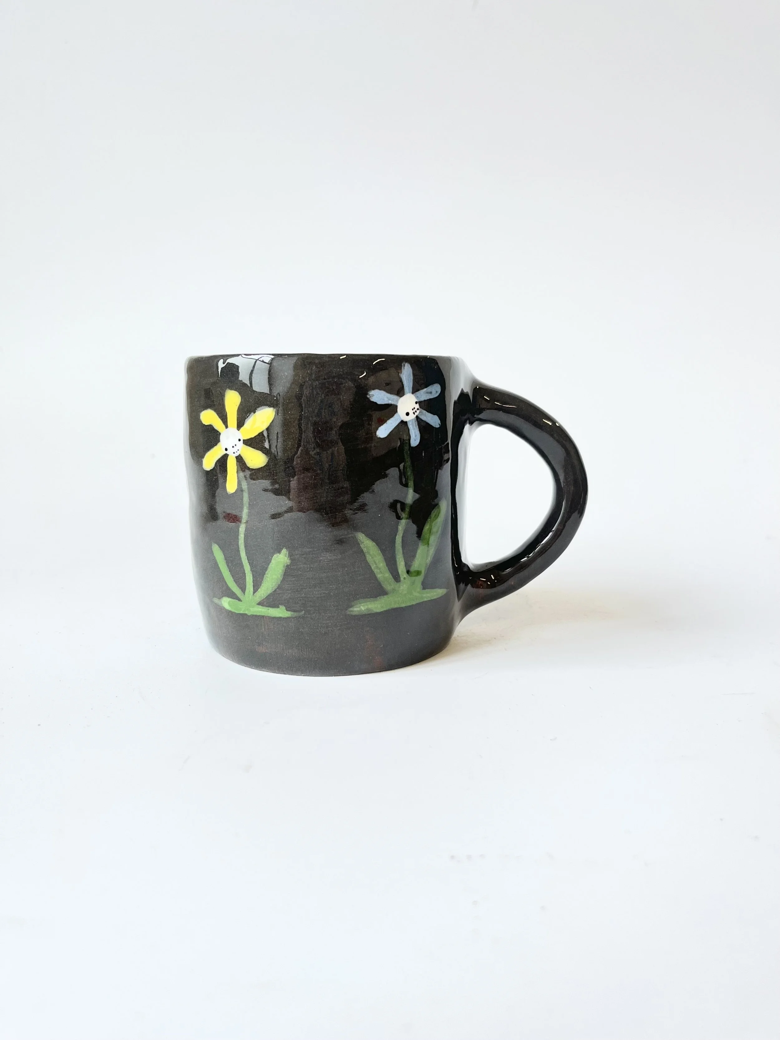 Multi-colour flower skull mug