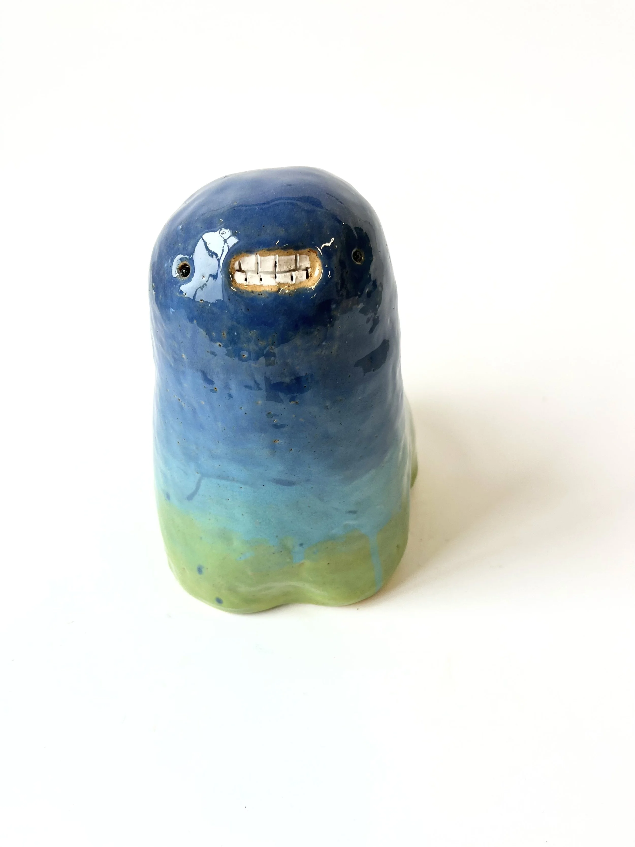 Gorgeous Blues and greens teethie vase/candle holder