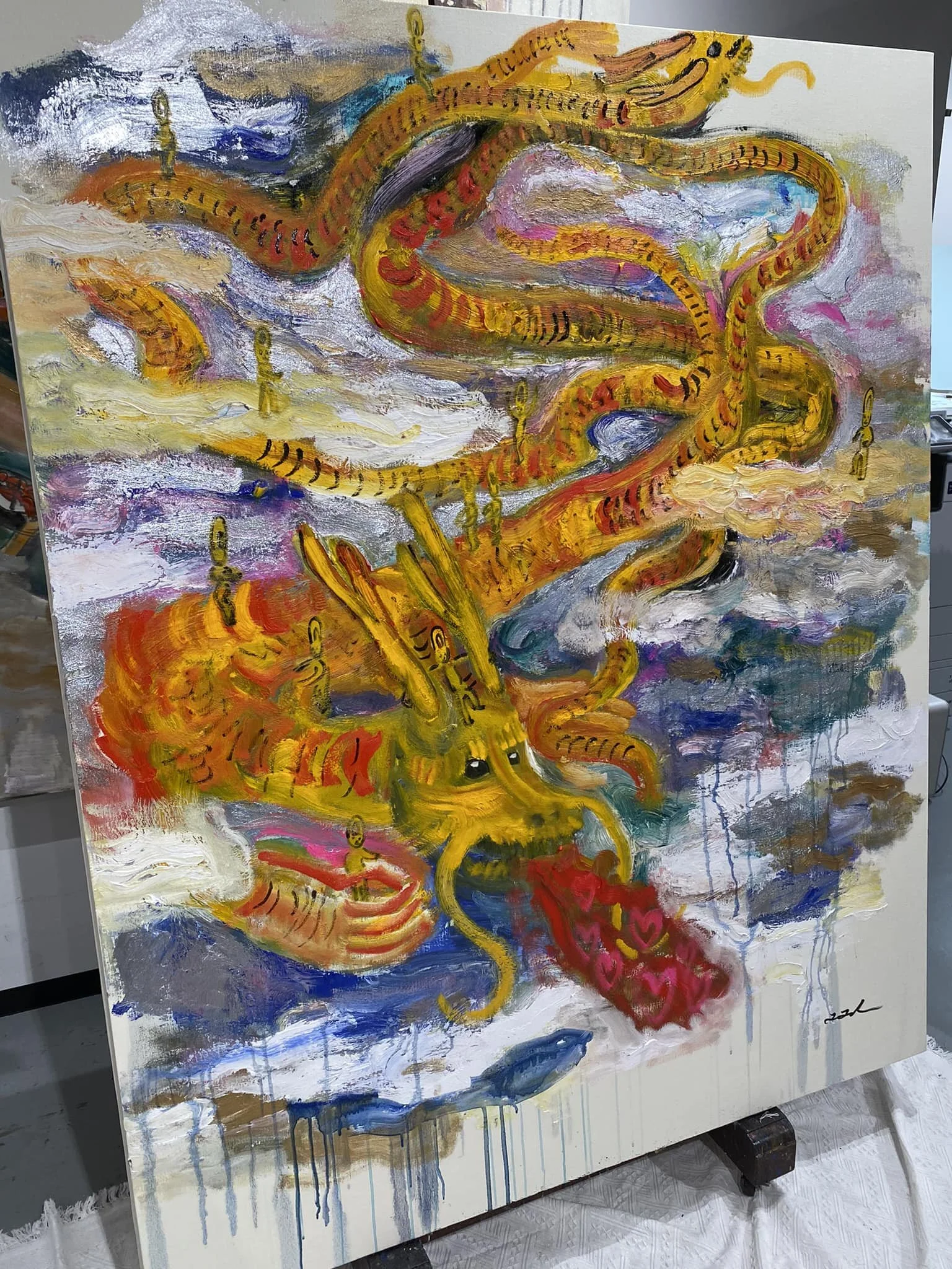 Commission work (Title:Good luck descends)
162&times;130cm
Oil on canvas