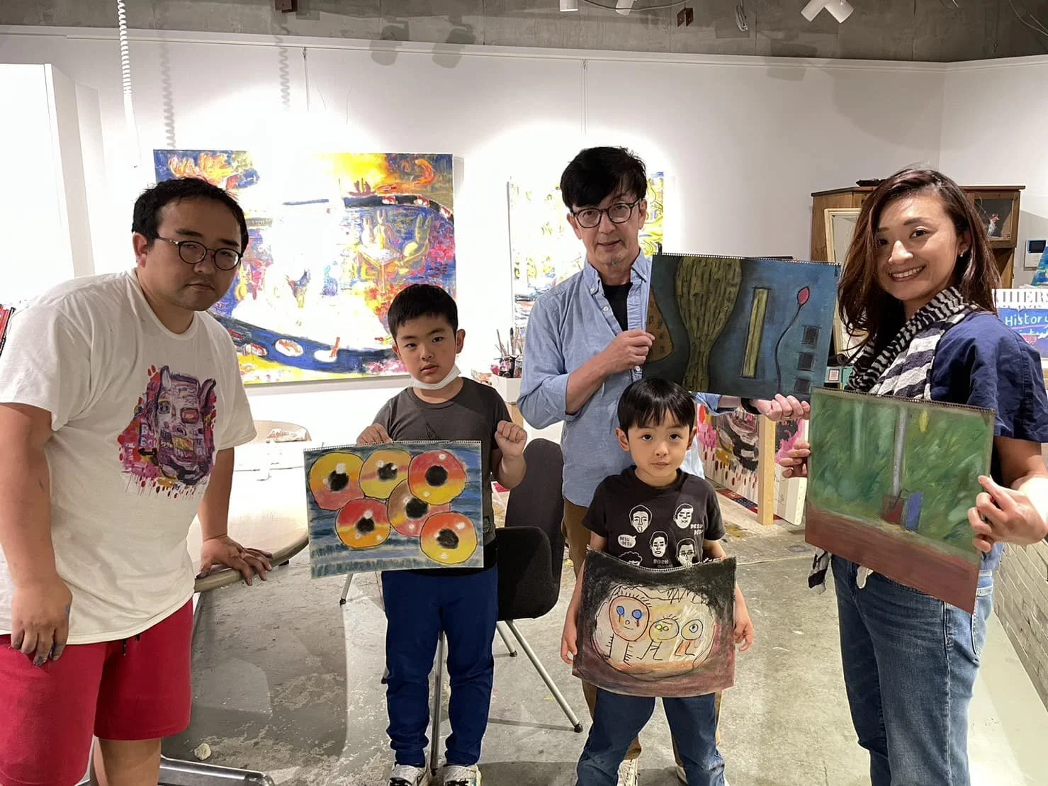 大学病院教授の先生ご家族、皆様絵のセンス抜群でした。