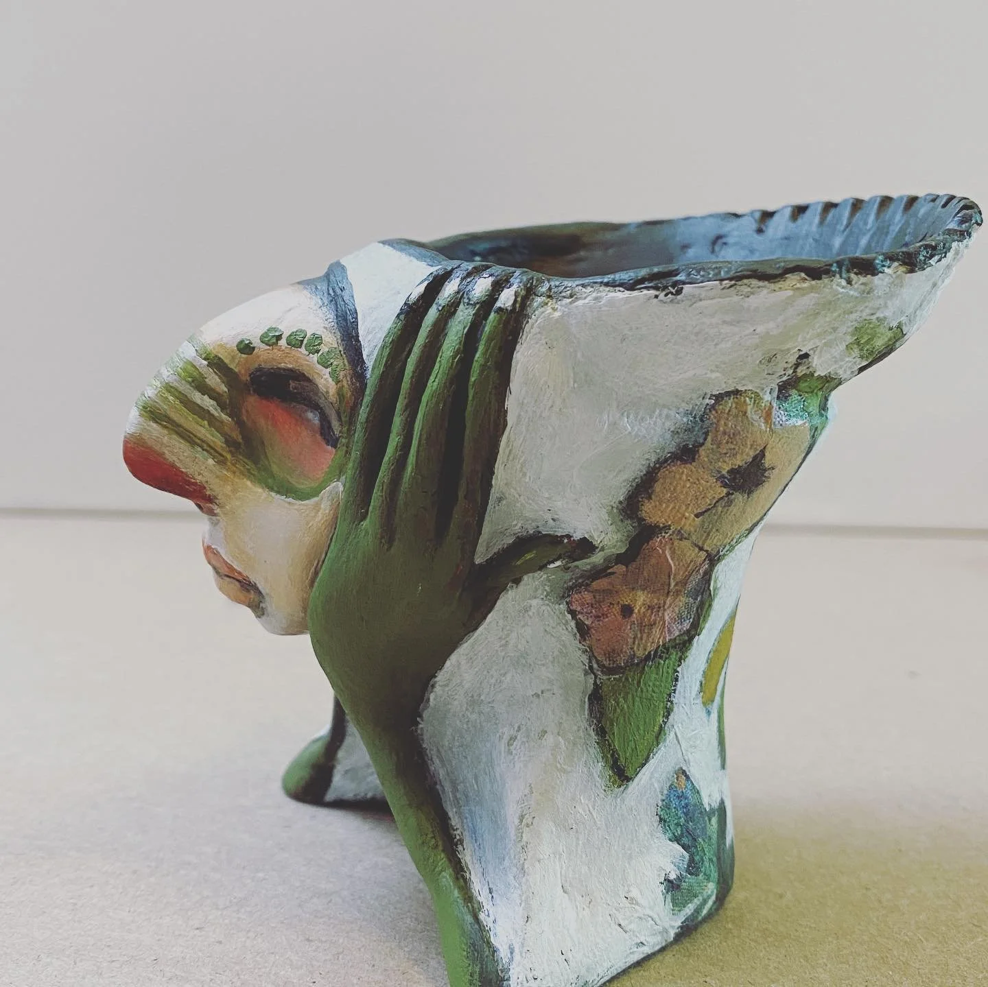 SOLD Green fingers&hellip; 🌿🌿🌿 The Bearer of all Things. 

Just a few more details needed and then I am calling her journey complete.  So much love for this little soul. I built her by the sea with a shell, brought her home and reworked her and th