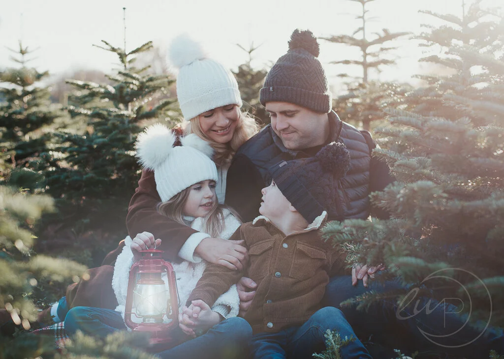 Christmas photo shoots Essex | Christmas tree farm fun and a dash of magic!