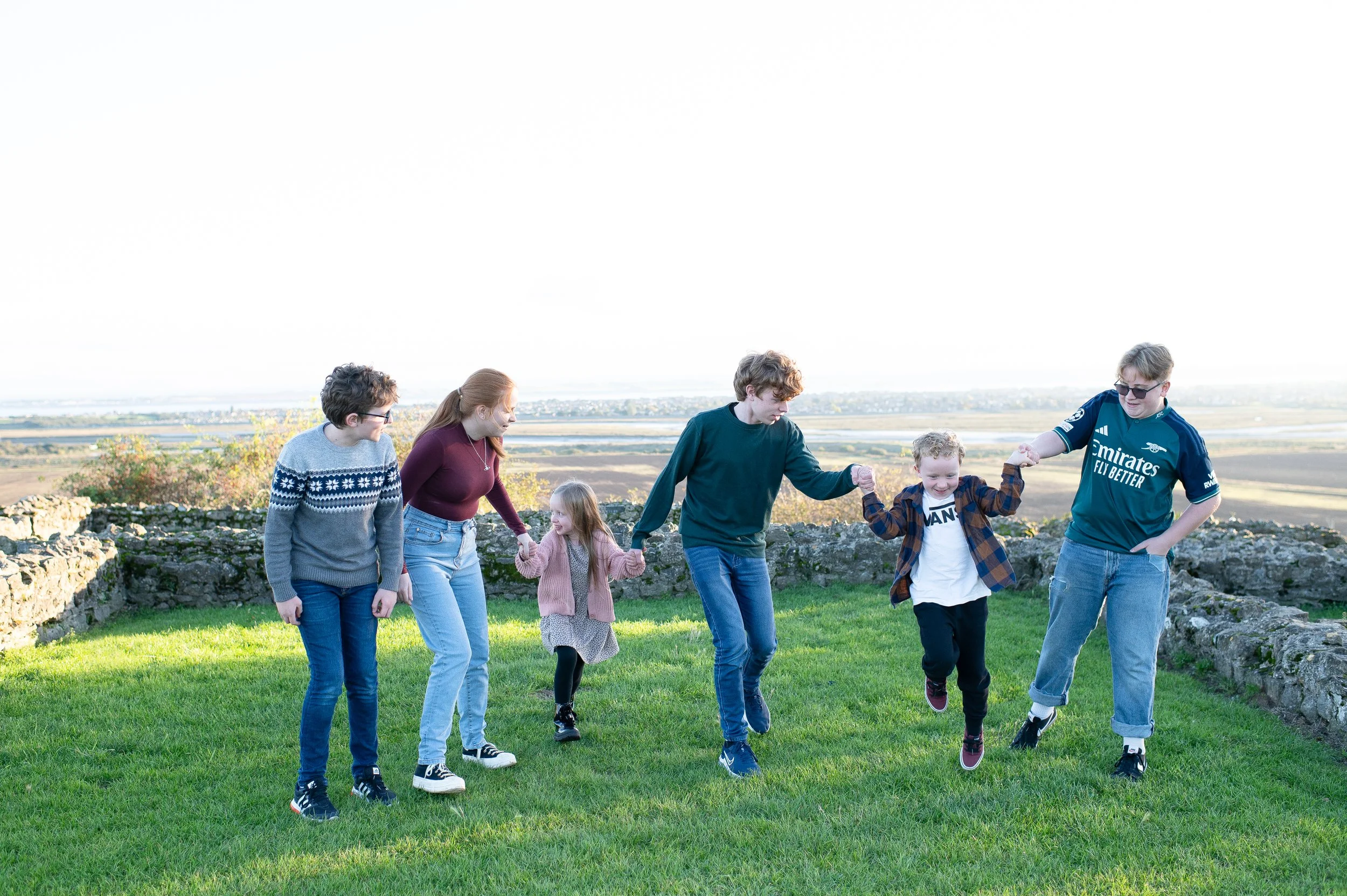 A summers evening, outdoor family photo shoot at Hadleigh Castle, Essex