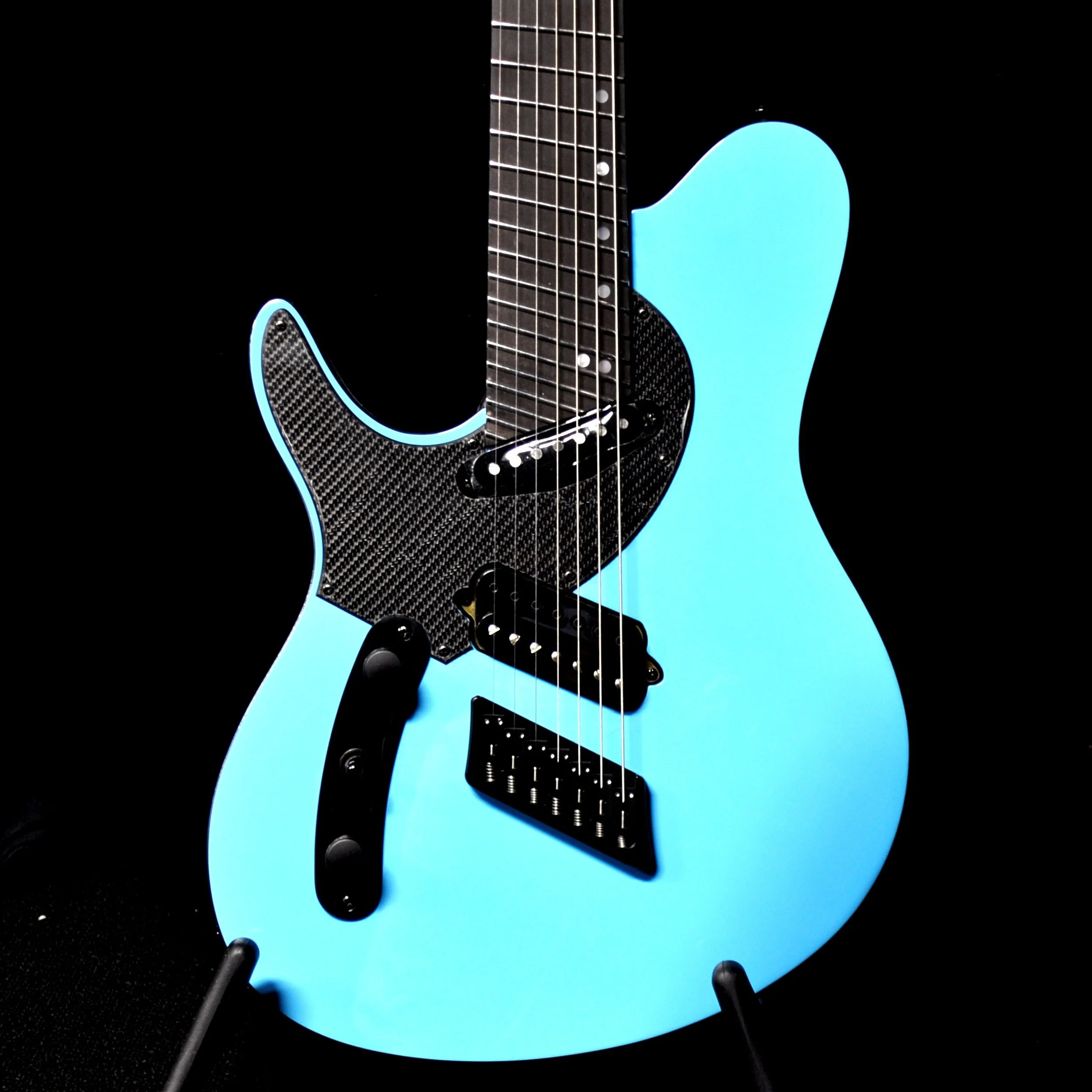 An Ormsby TX GTR 7-String Multi-scale - left handed model that costs the same amount as the right handed model!