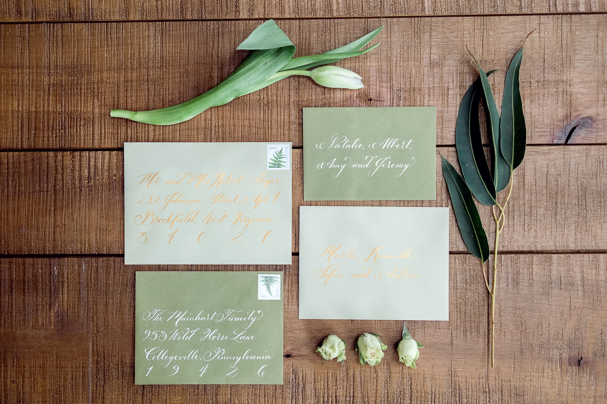 Inner and outer envelopes by La Lettera Calligraphy NYC for Exquisite Event Planners Co. Photographed by Caitlin's Living Photography. 2017