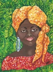"Acaso no he olvidado ni mi costa perdida, ni mi lengua ancestral./ Me dejaron aquí y aquí he vivido./ Y porque trabajé como una bestia,/ aquí volví a nacer." "Perhaps I haven't forgotten my lost coast, or my ancestral language./ They left me here and here I've lived./ And, because I worked like an animal, here I was reborn."