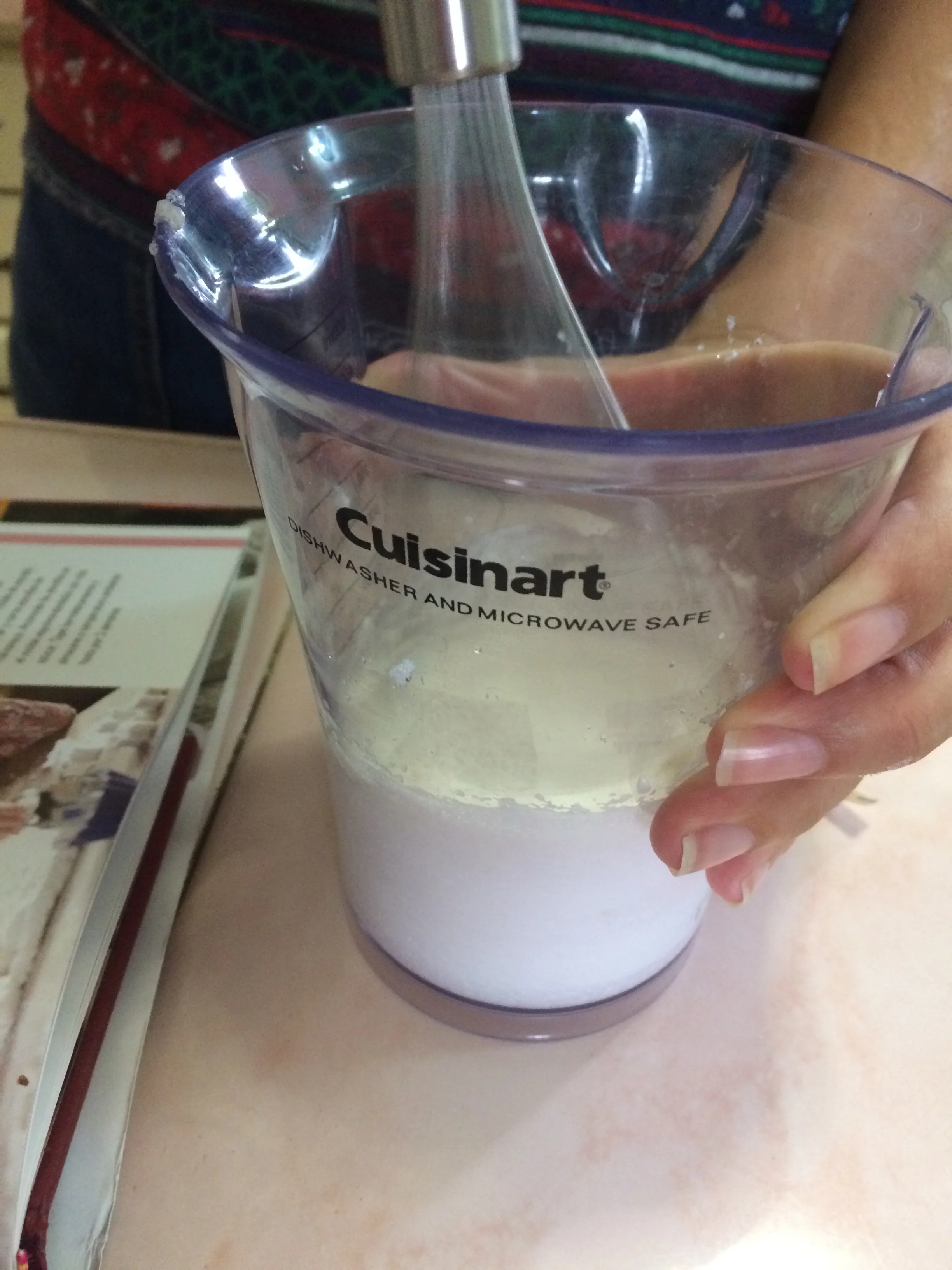 We whipped powdered gelatin with water into a meringue-like fluff. 