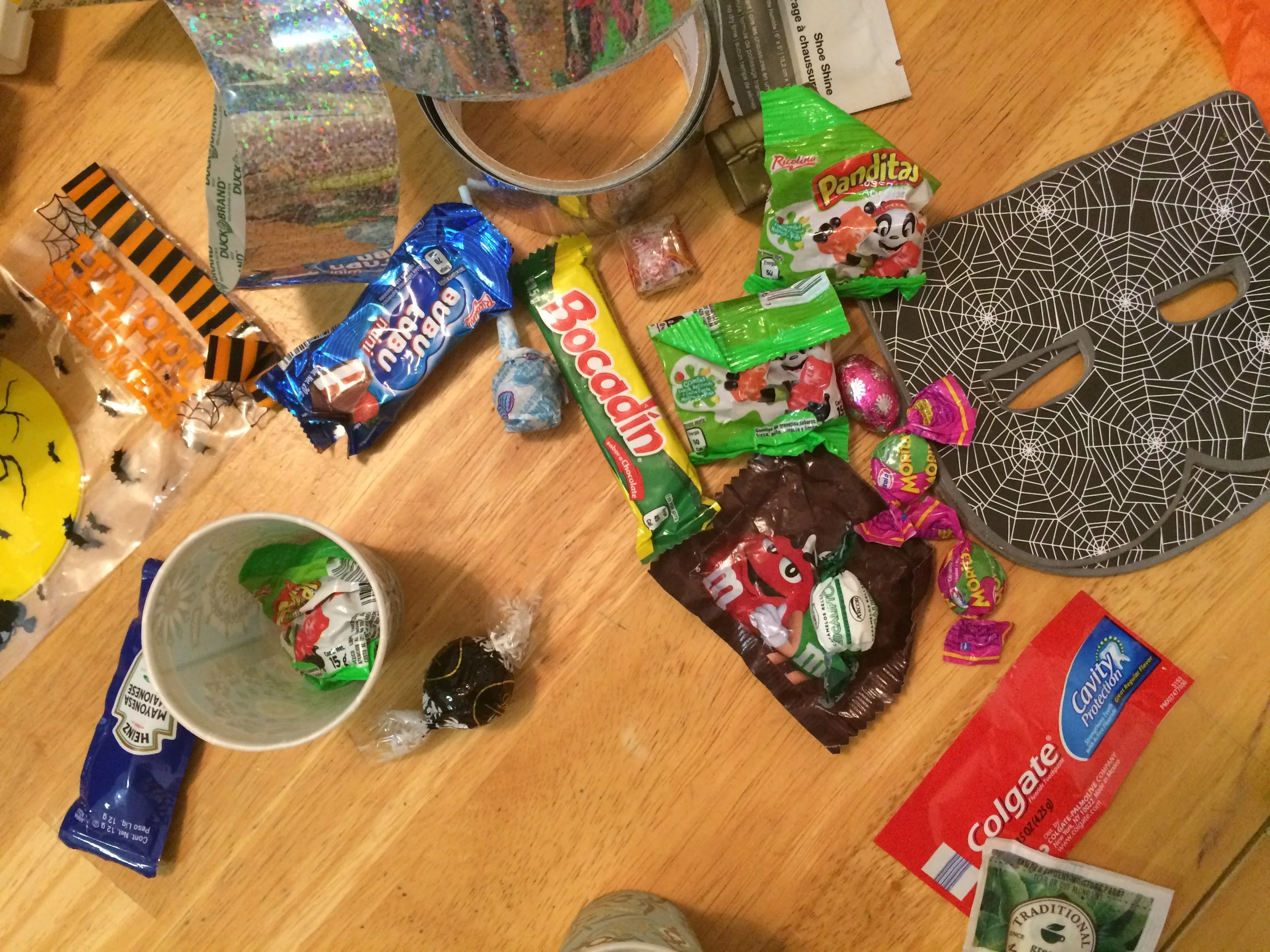 Some of the tricks and treats in the game we're making for tonight's "trunk or treating."