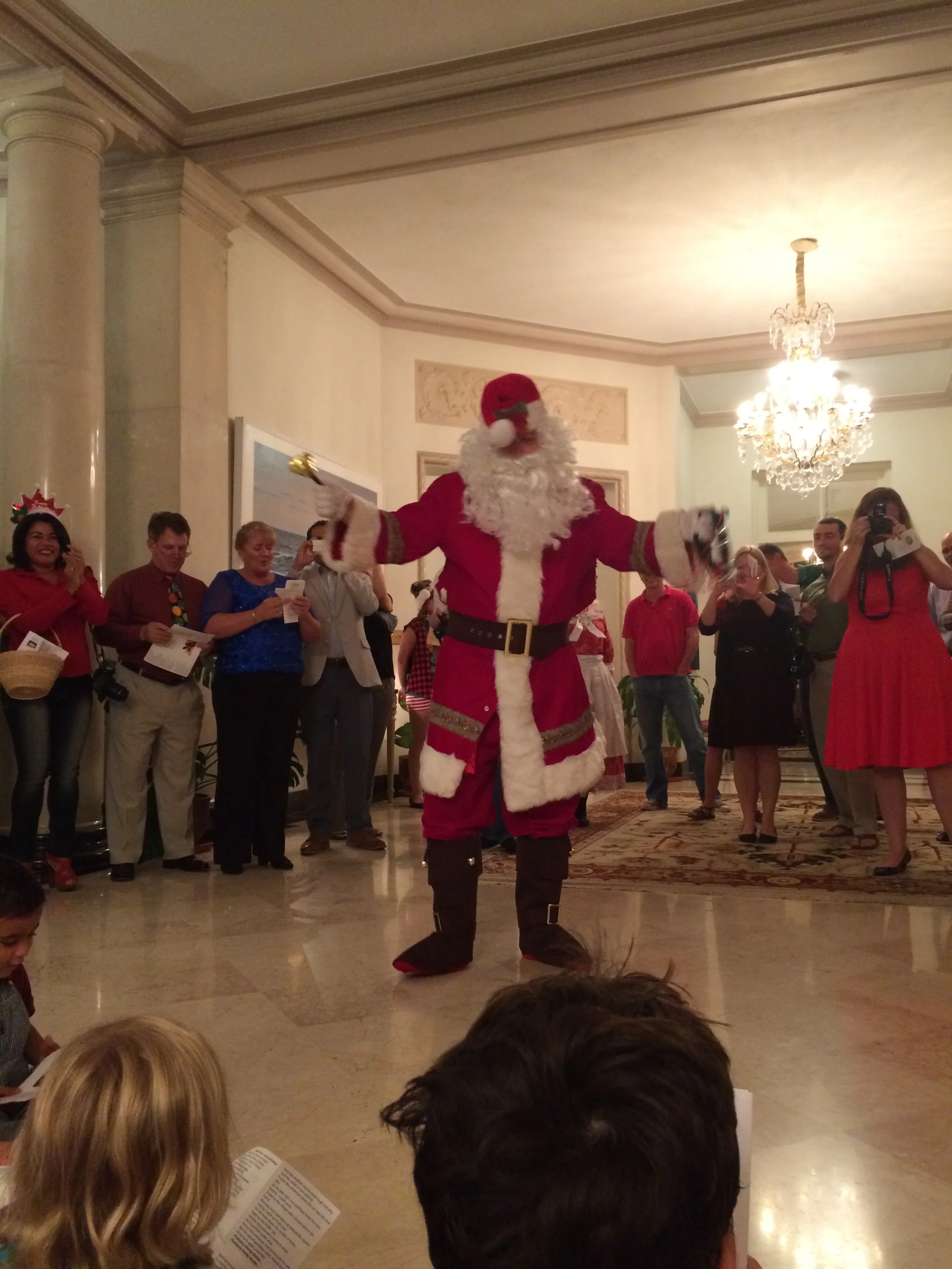 Our children's first encounter with Santa this season. 