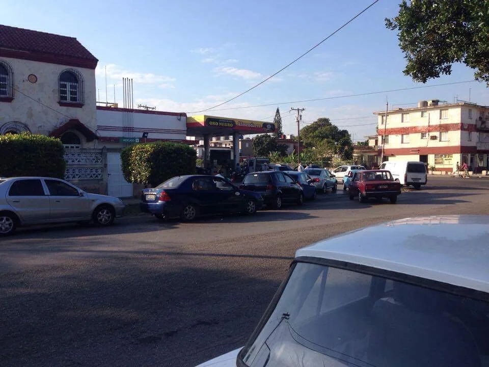 The line outside our neighborhood gas station last week, after it was announced that rationing on gasoline would begin.