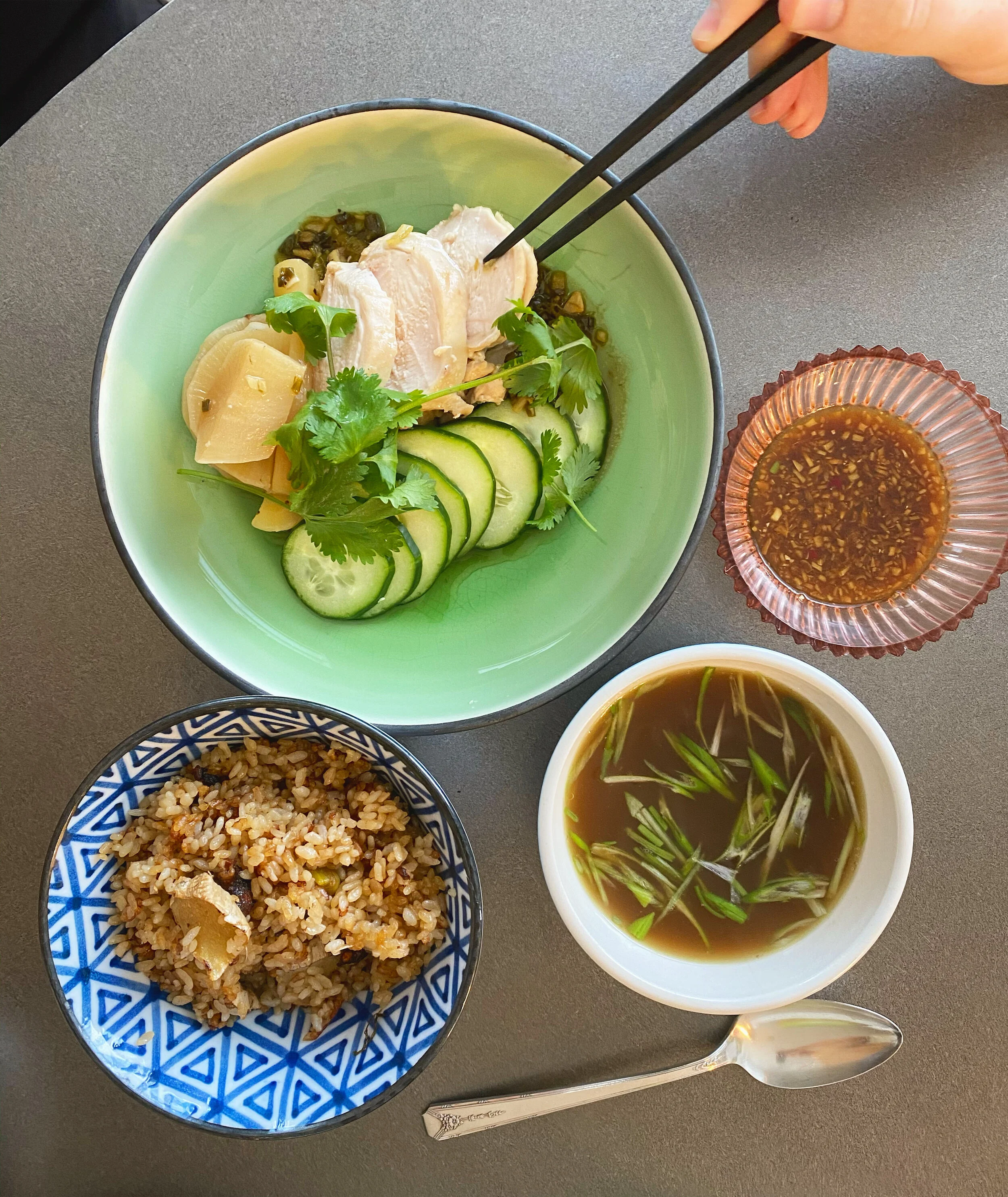 Hainan Chicken Rice &amp; Coconut Mango Pudding
