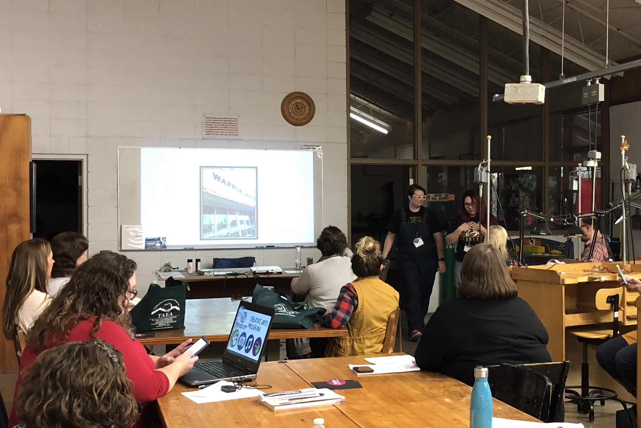 Super Sessions_Rachel Motta and Maggie Kouldelka presenting.JPG