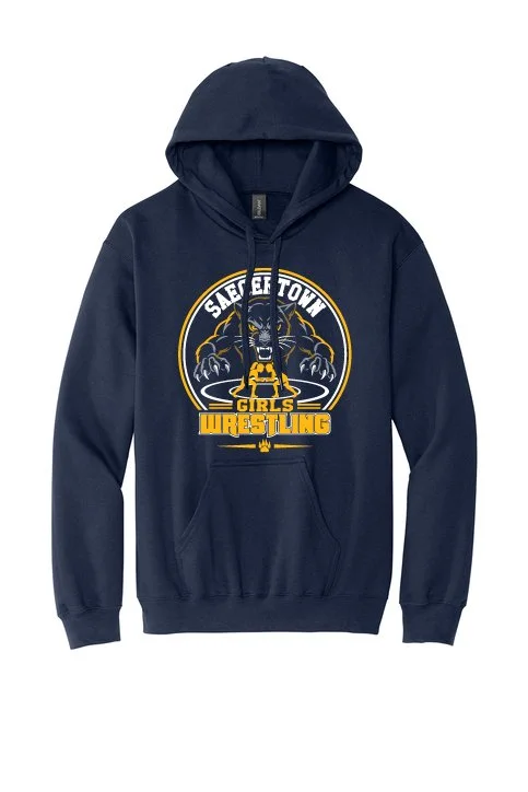 Navy Gildan Unisex Softstyle Midweight Hooded Sweatshirt #SF500, D1