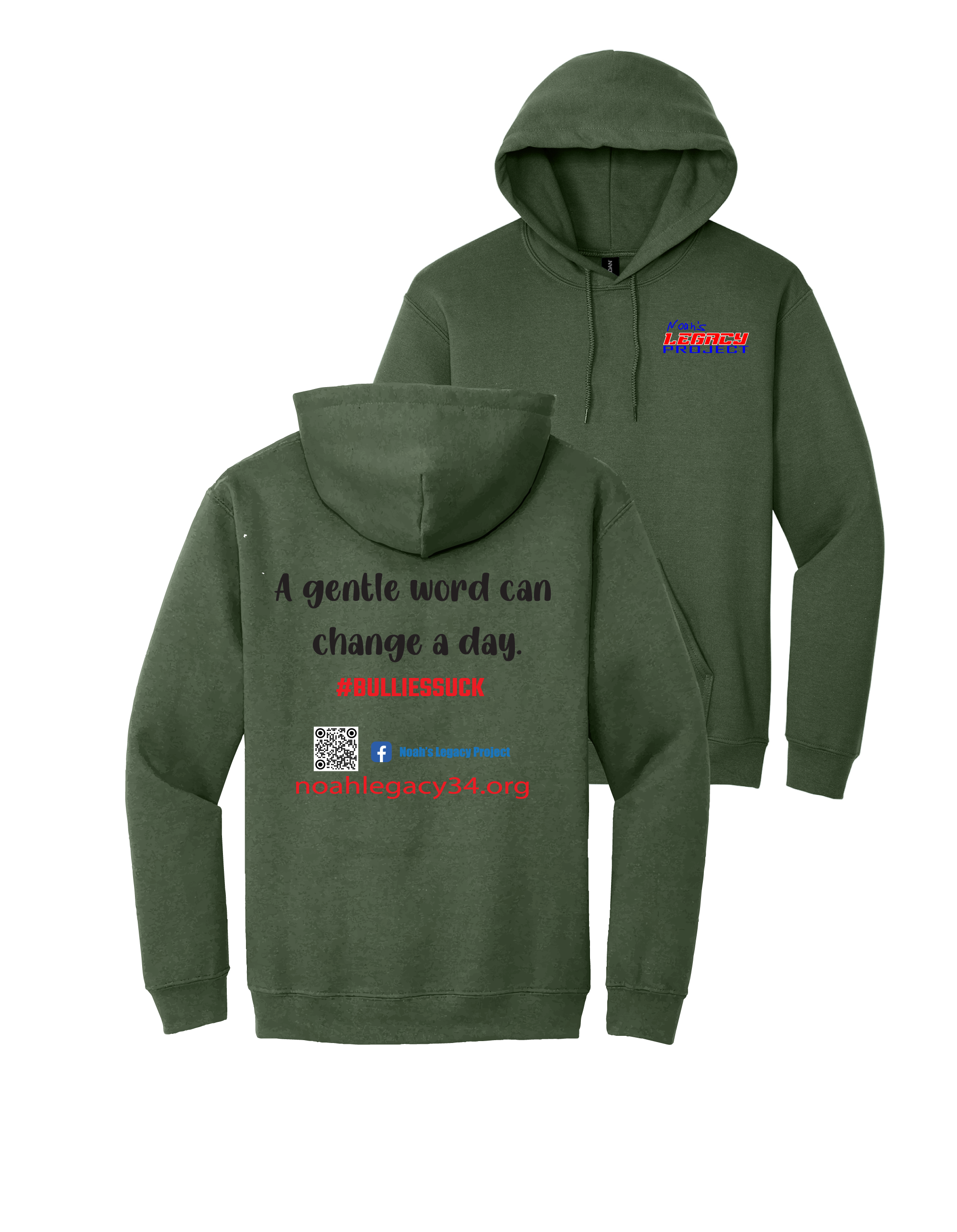 Gildan Heavy Blend Hooded Sweatshirt #18500-B, A Gentle Word