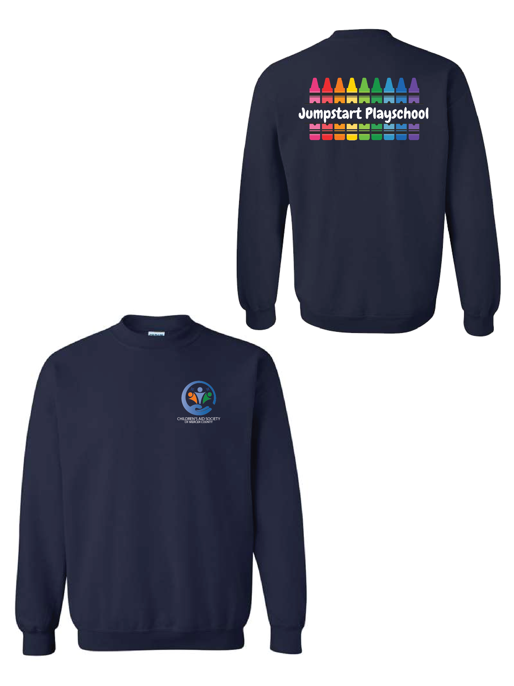 Navy Gildan Heavy Blend Crewneck Sweatshirt #18000