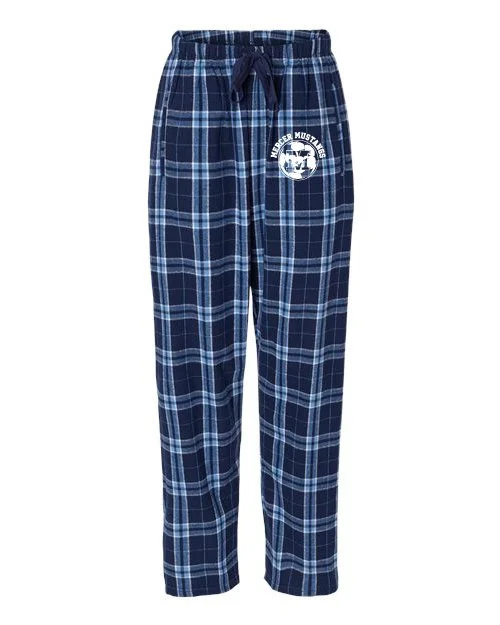 Navy/Columbia Plaid Boxercraft Women's Haley Flannel Pants #BW6620, D2