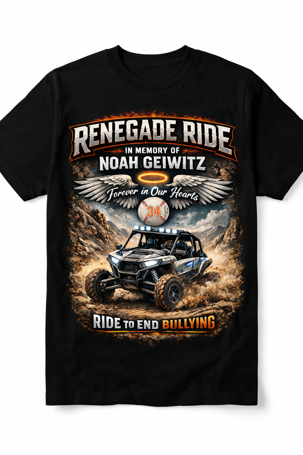 Renegade Ride, Jerzees Dri-Power 50/50 Cotton/Poly Black T-Shirt