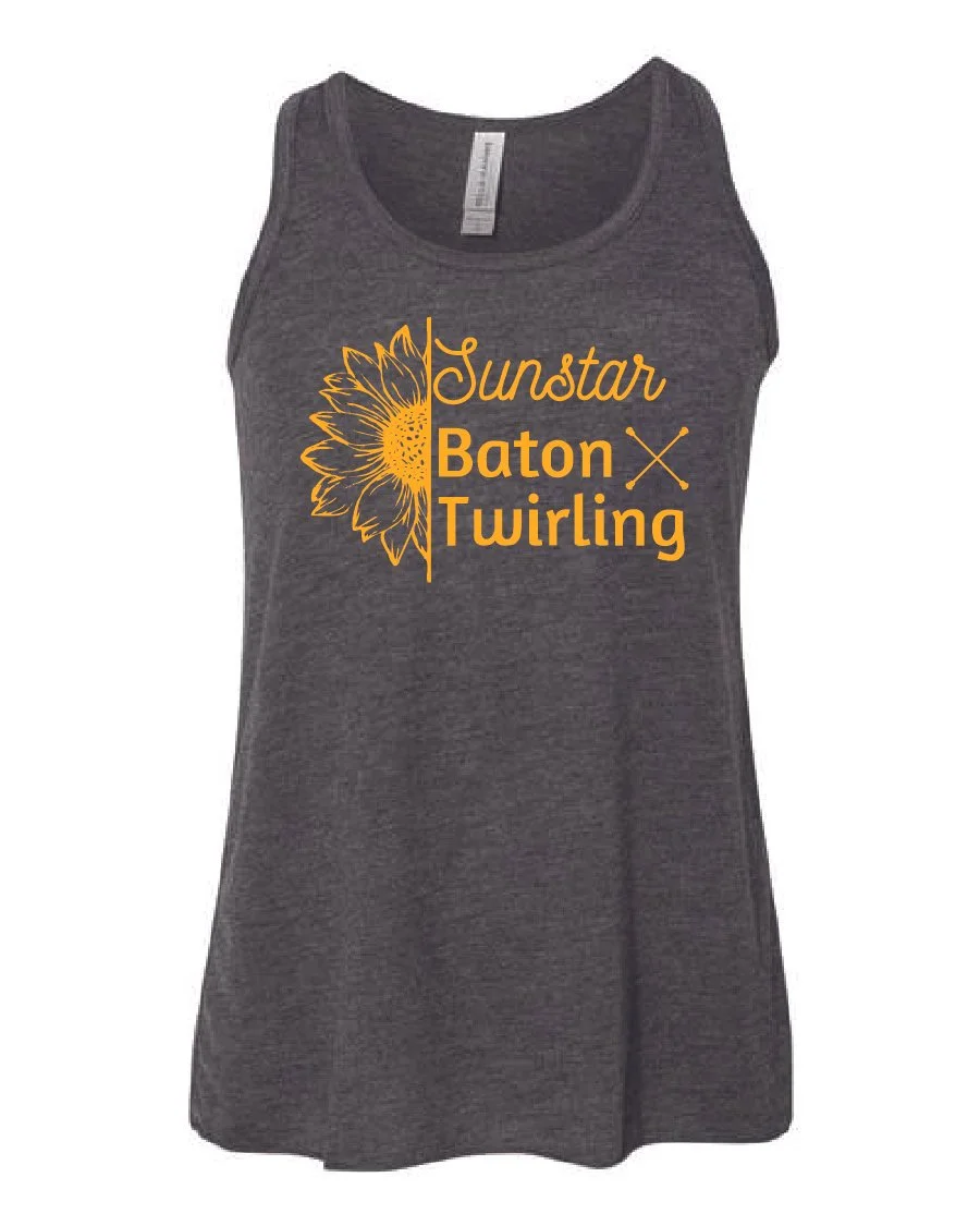 Dark Grey Heather Bella & Canvas Youth Flowy Racerback Tank #8800Y