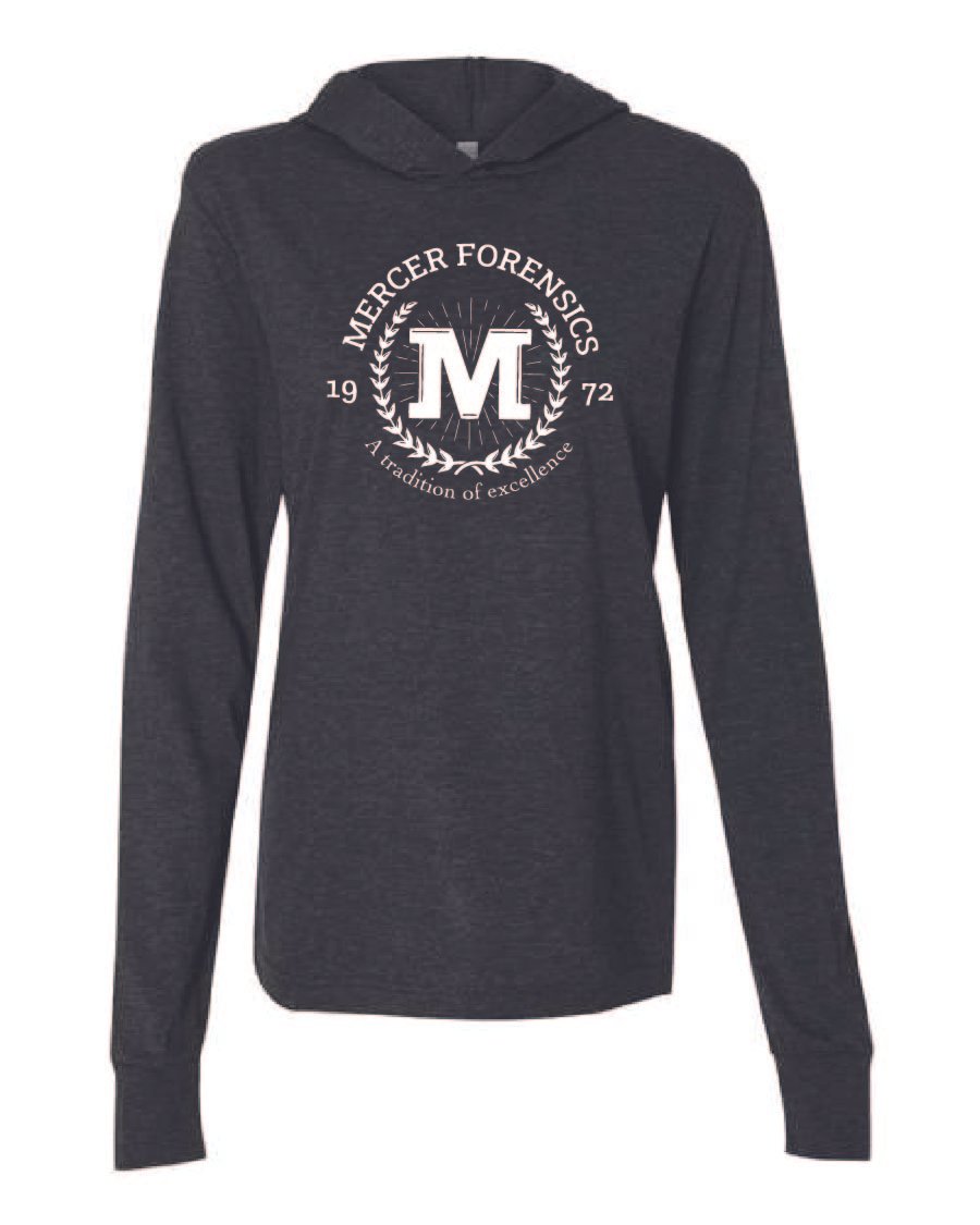 Charcoal Black Triblend BELLA + CANVAS Unisex Jersey Hooded Long Sleeve Tee #3512, D2