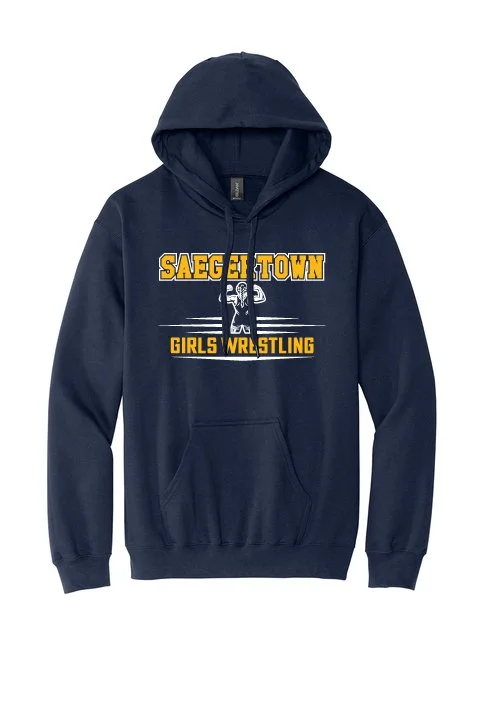 Navy Gildan Unisex Softstyle Midweight Hooded Sweatshirt #SF500, D2
