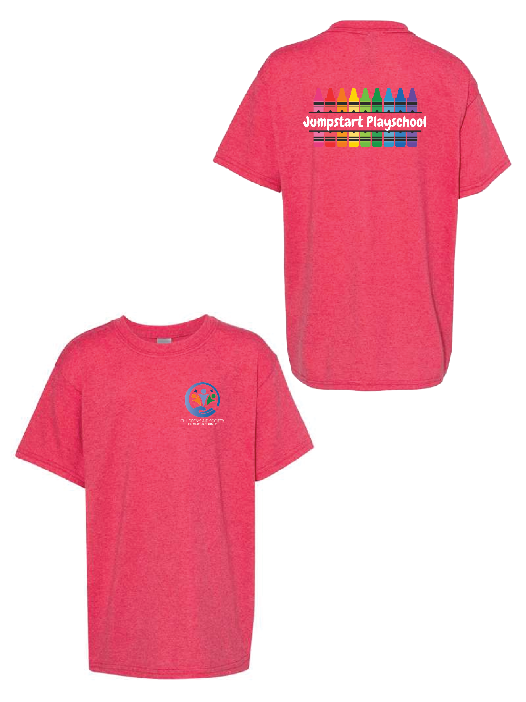 Heather Red Gildan Youth Heavy Cotton T-Shirt #5000B