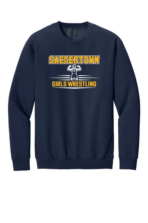 Navy Gildan Unisex Softstyle Midweight Crewneck Sweatshirt #SF000, D2