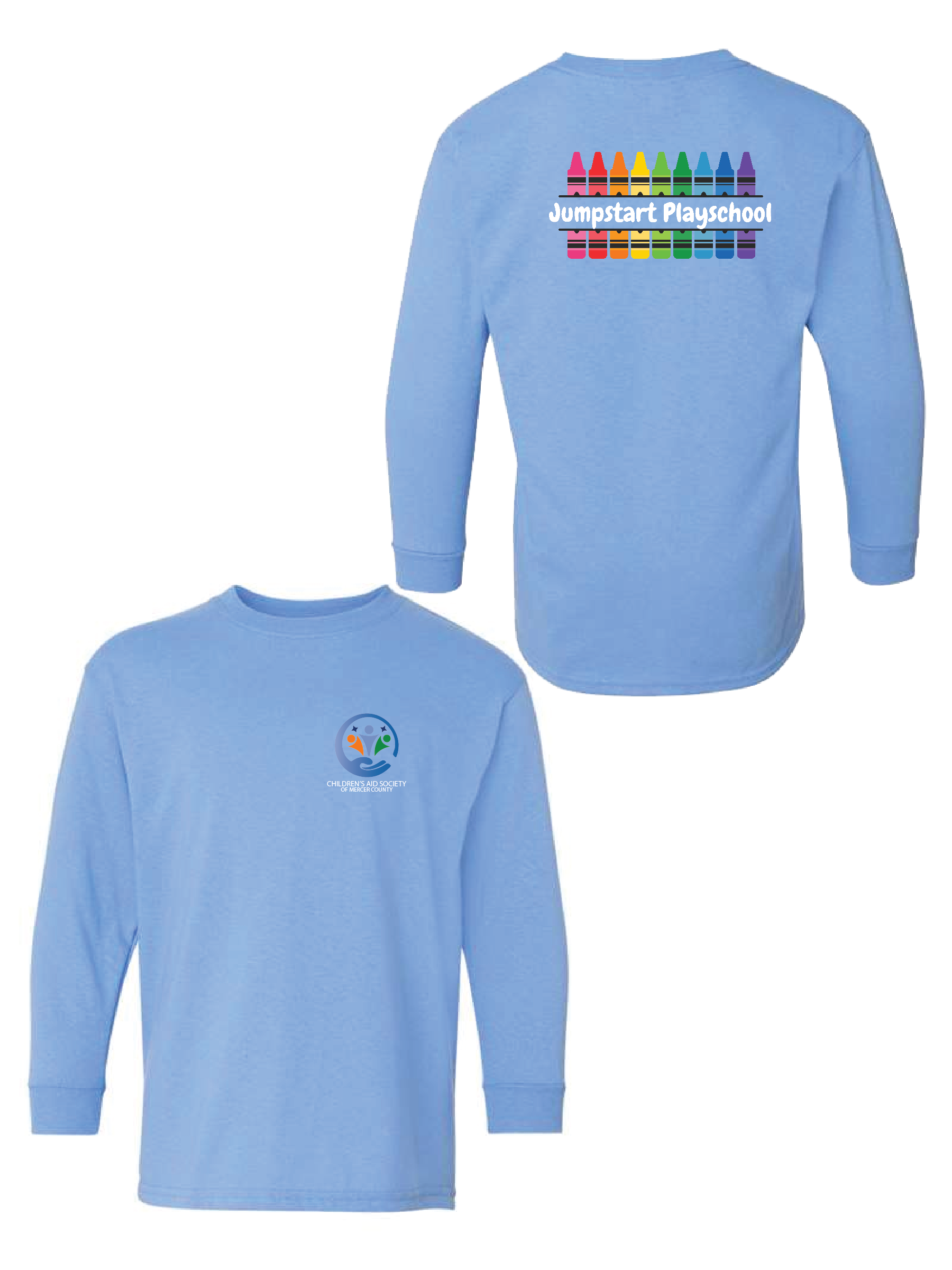 Carolina Blue Gildan Youth Heavy Cotton Long Sleeve T-Shirt #5400B