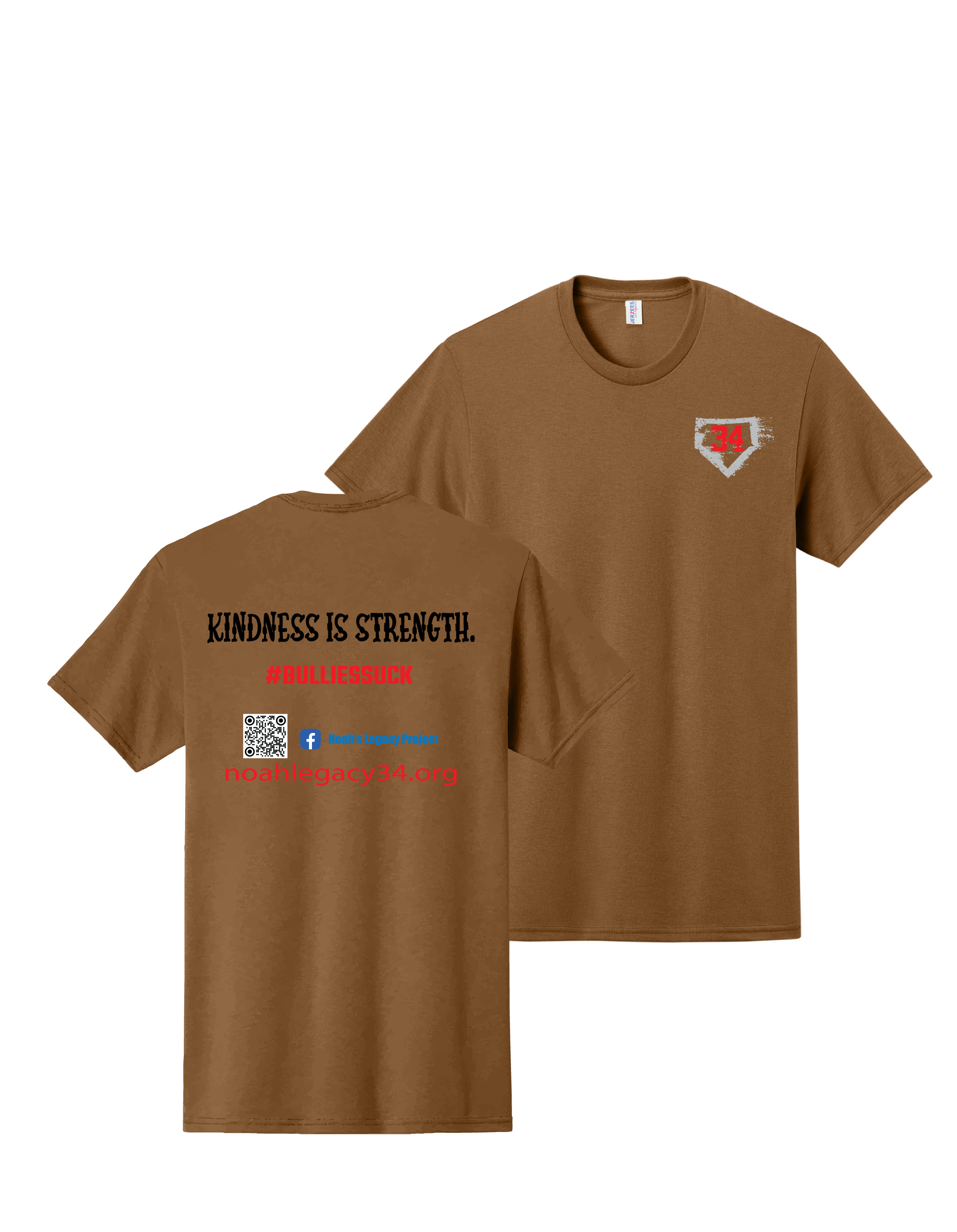 Golden Pecan Jerzees Dri-Power 50/50 T-Shirt #29M, Kindness is Strength