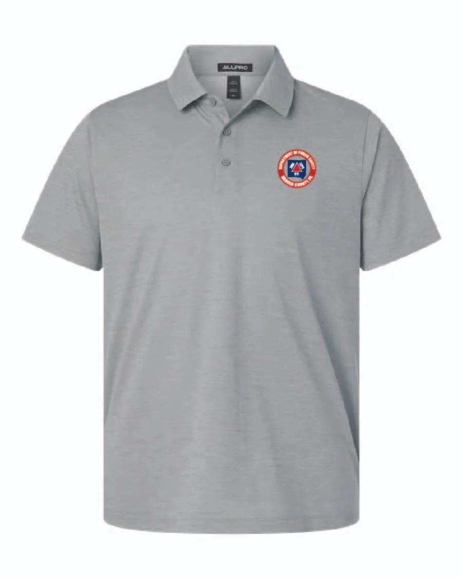 Silver AllPro Men's Pro-Lock Performance Mélange Polo #4HM00