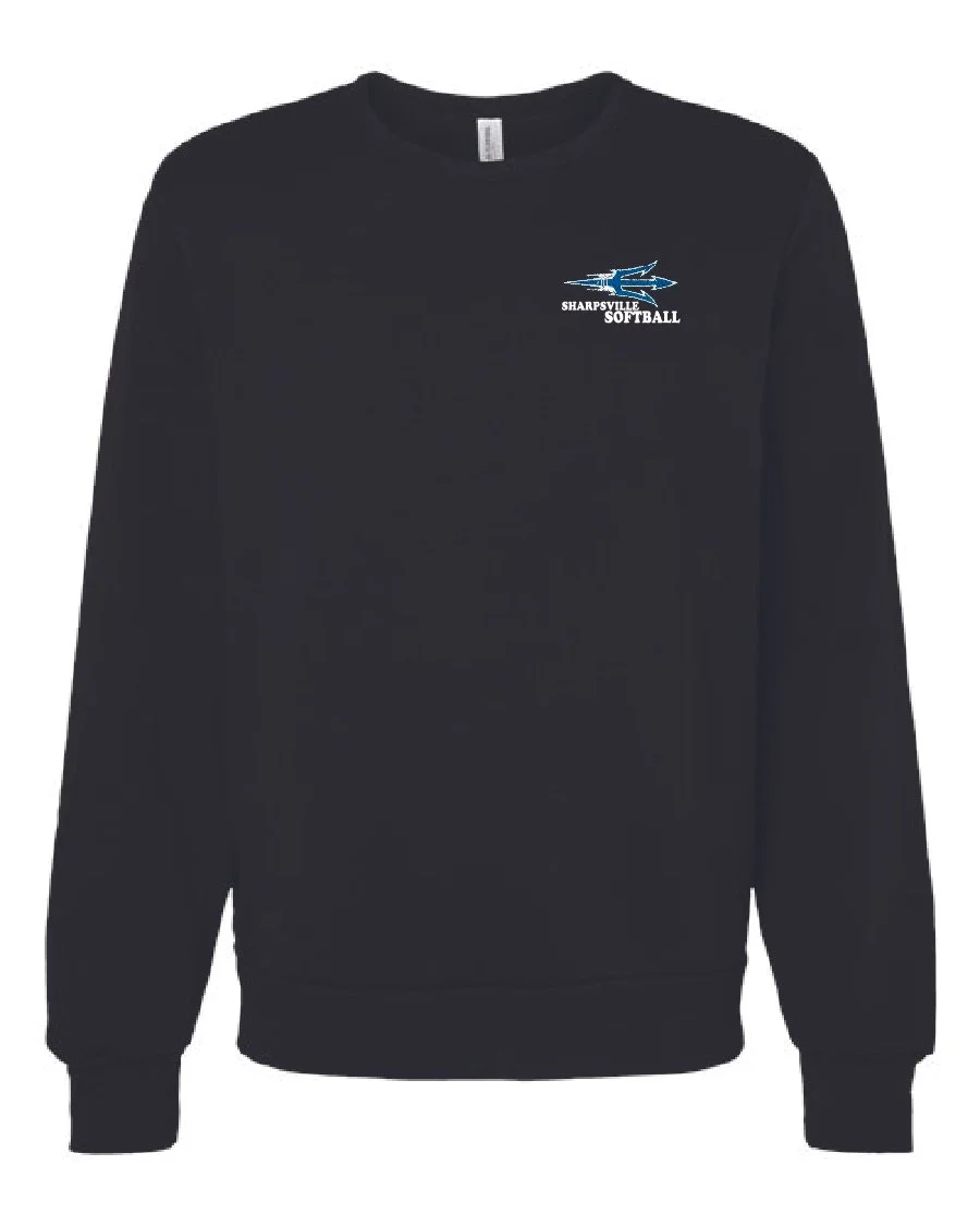 Black Bella & Canvas Sponge Fleece Classic Crewneck Sweatshirt #3911