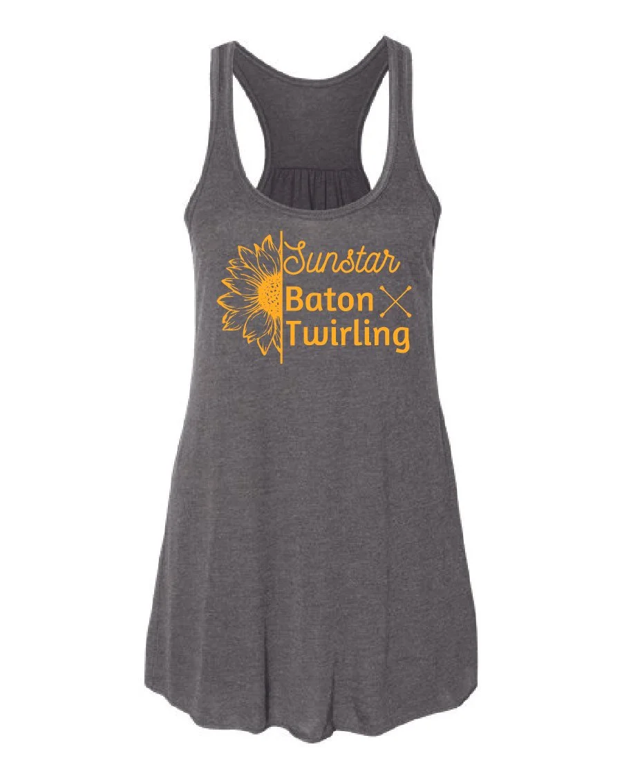 Dark Grey Heather Bella & Canvas Women's Flowy Racerback Tank #8800