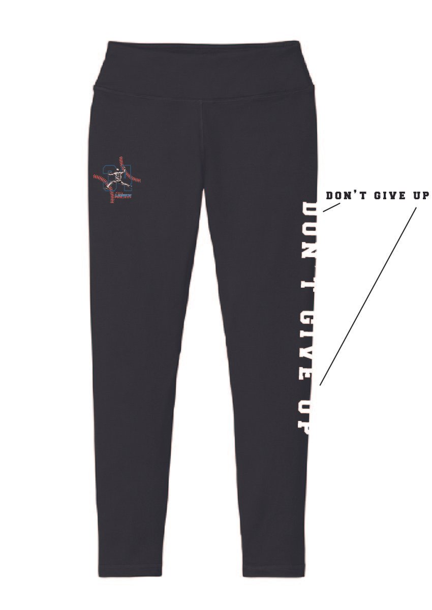 Black Sport-Tek® Women's 7/8 Legging #LPST890, Don't Give Up