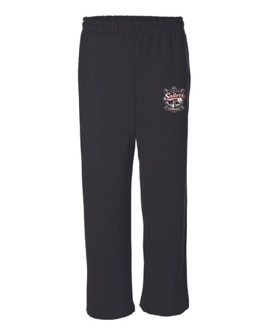 Black Gildan Heavy Blend Open-Bottom Sweatpants #18400