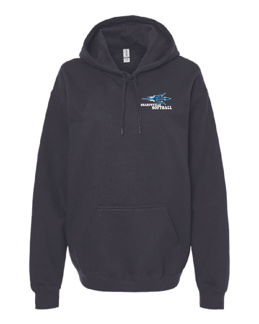 Black Gildan Softstyle Midweight Hooded Sweatshirt #SF500