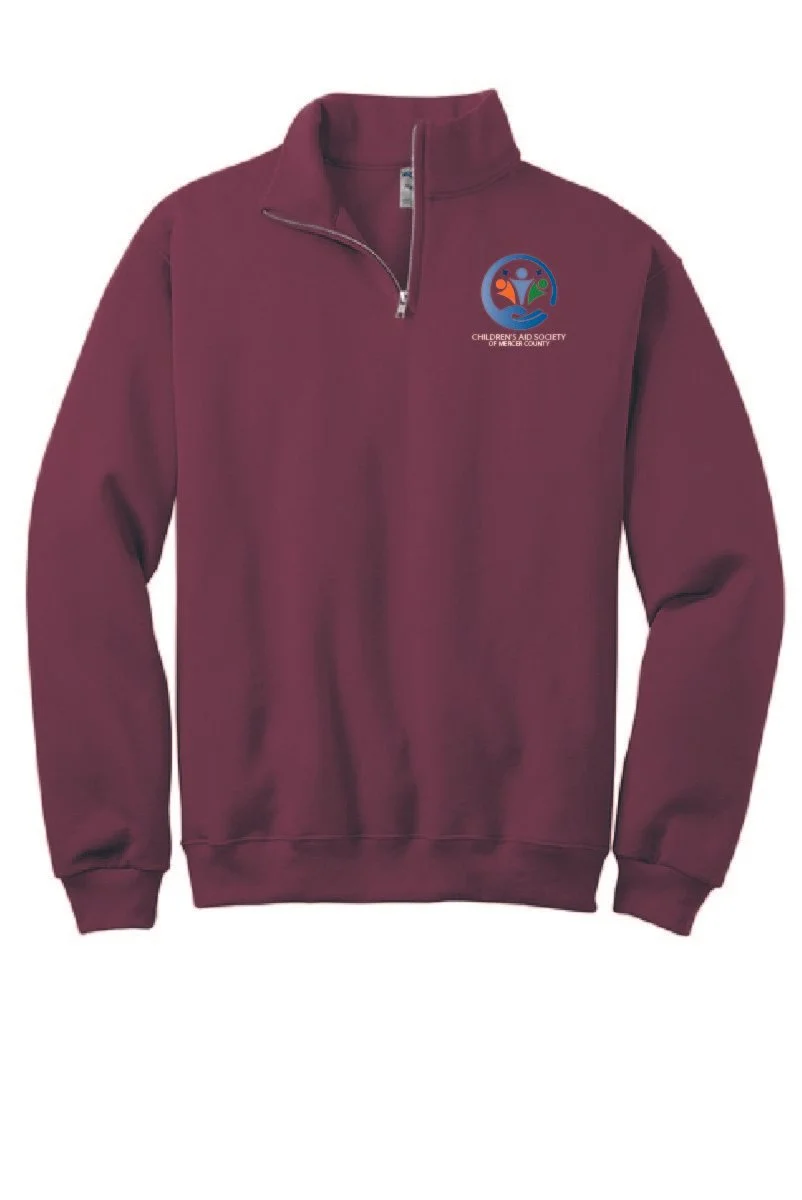 Maroon Jerzees® NuBlend® 1/4-Zip Cadet Collar Sweatshirt #995M