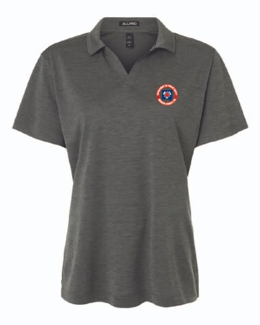 Charcoal AllPro Women's Pro-Lock Performance Mélange Polo #4HM00L