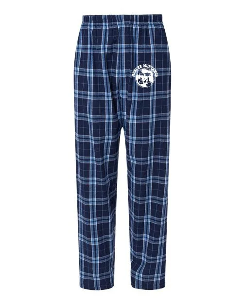 Navy/Columbia Plaid Boxercraft Men's Harley Flannel Pants #BM6624, D2