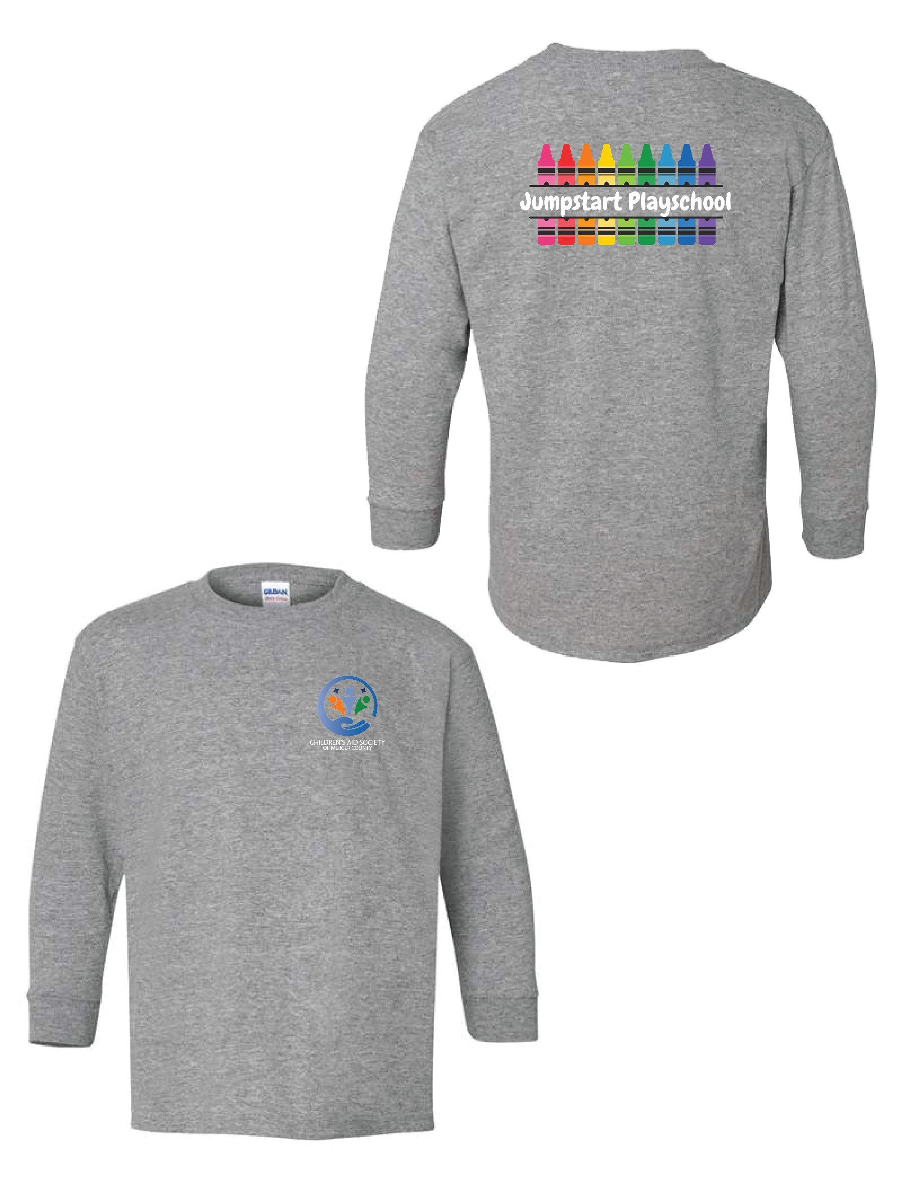 Sport Grey Gildan Youth Heavy Cotton Long Sleeve T-Shirt #5400B