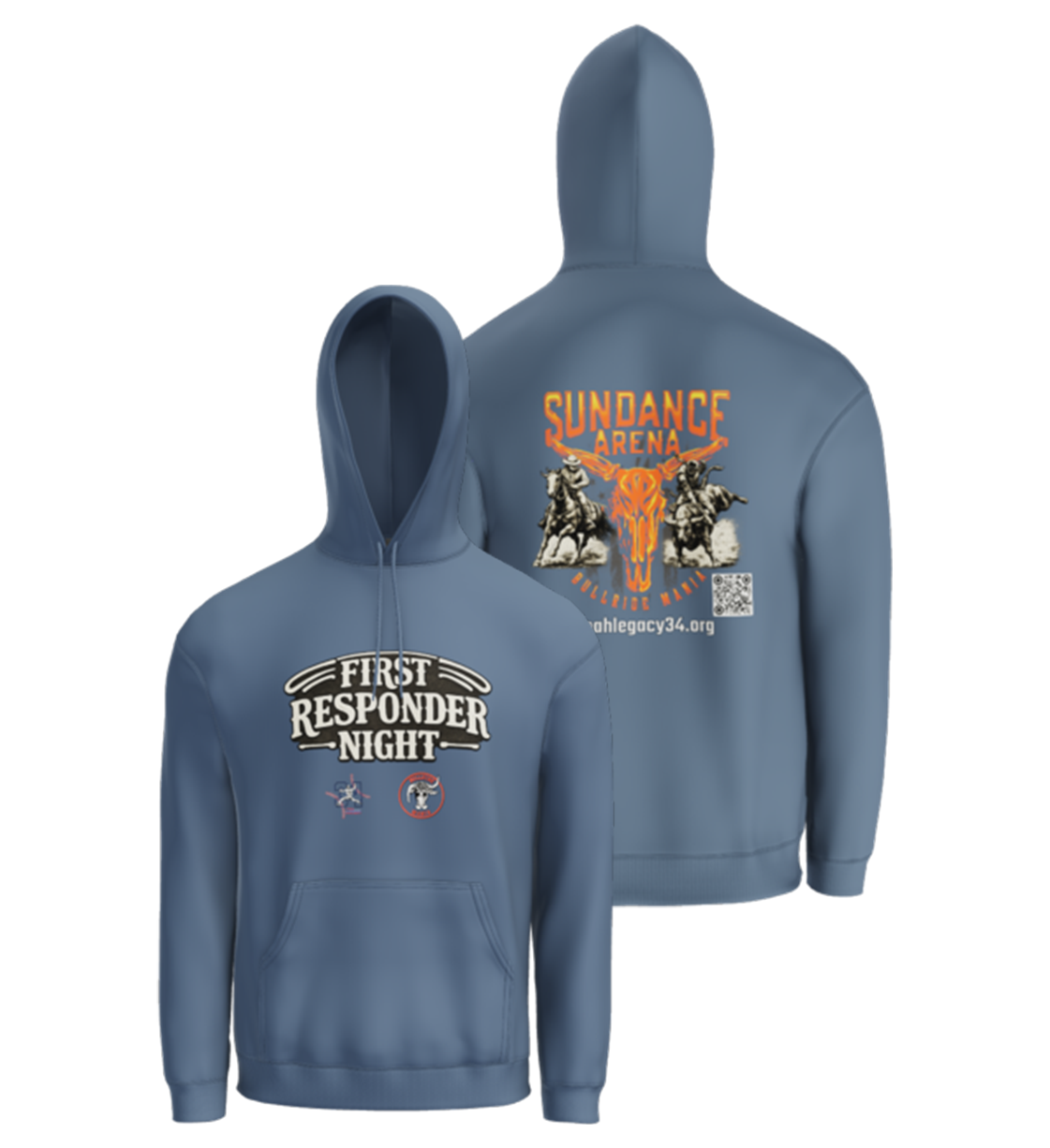 Indigo Blue Gildan Heavy Blend Hooded Sweatshirt #18500, First Responders