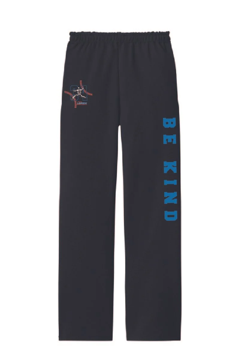 Black Jerzees NuBlend Open-Bottom Sweatpants with Pockets #974MP, Be Kind