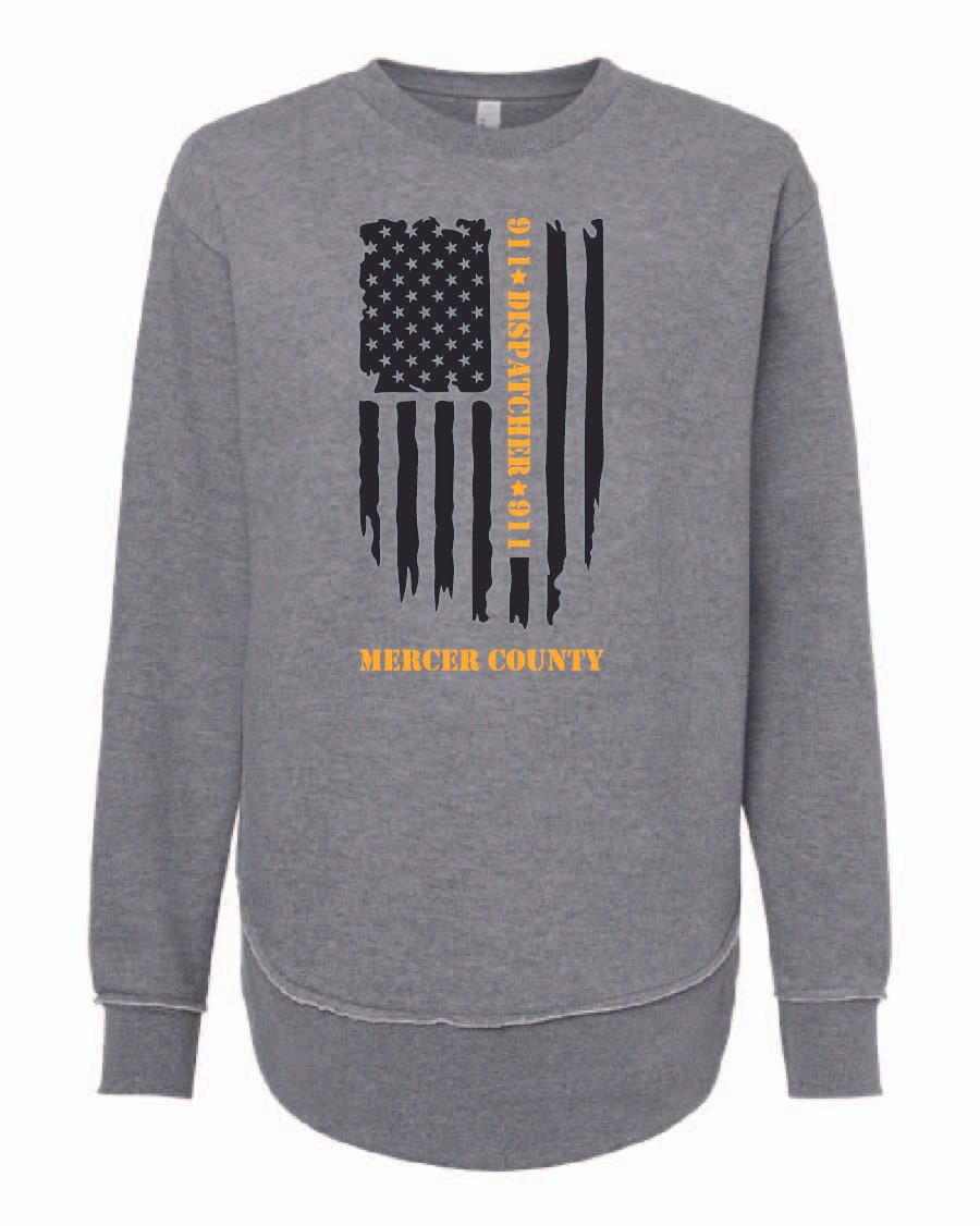 Granite Heather LAT Women's Weekend Fleece Crewneck Sweatshirt #3525