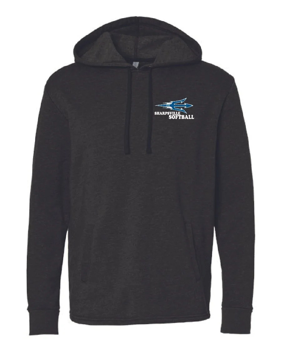 Heather Black Next Level Malibu Welt Pocket Hoodie #9300