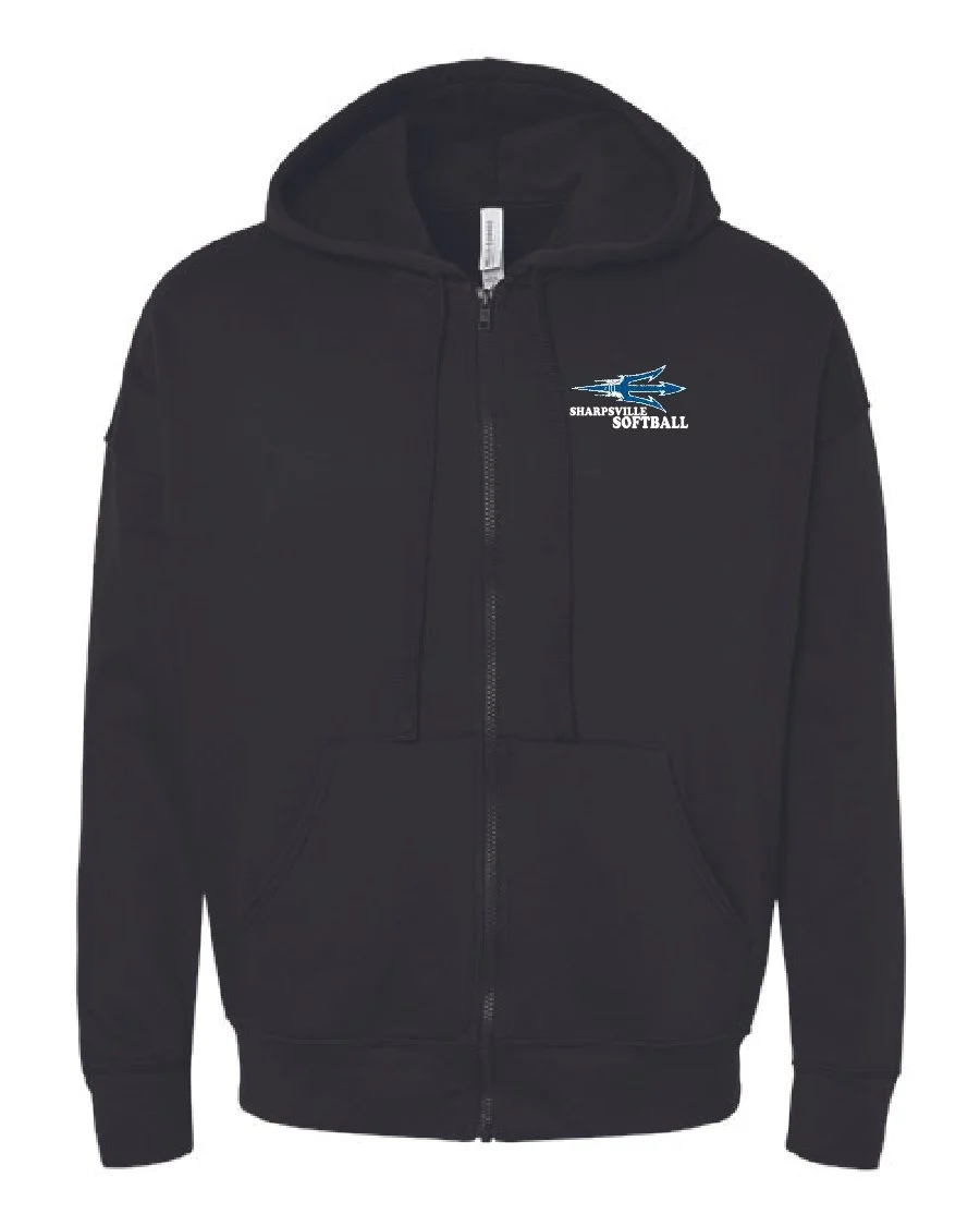 Black Bella & Canvas Sponge Fleece DTM Full-Zip Hoodie #3759