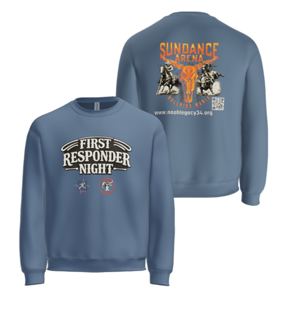 Indigo Blue Gildan Heavy Blend Crewneck Sweatshirt #18000, First Responders