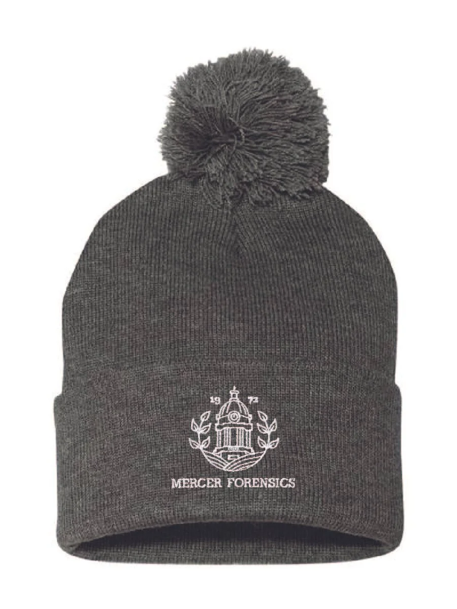 Dark Heather Grey Sportsman 12" Pom-Pom Cuffed Beanie #SP15